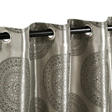 Cordon Jacquard Grommet Floral Medallion Curtain Panel Set