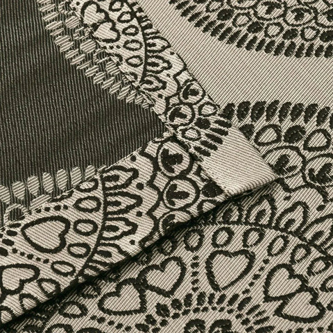 Cordon Jacquard Grommet Floral Medallion Curtain Panel Set