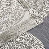 Cordon Jacquard Grommet Floral Medallion Curtain Panel Set