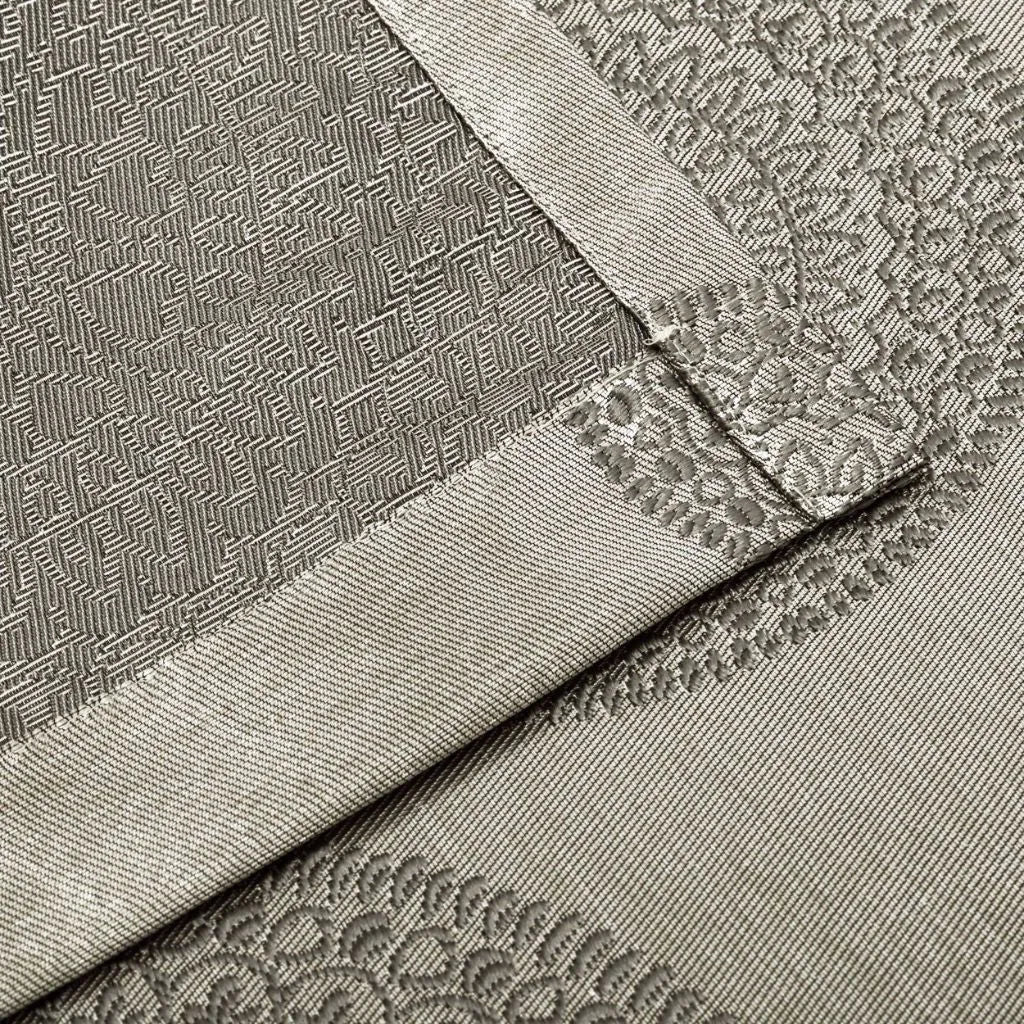 Cordon Jacquard Grommet Floral Medallion Curtain Panel Set