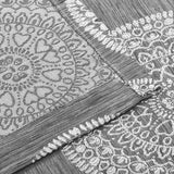 Cordon Jacquard Grommet Floral Medallion Curtain Panel Set