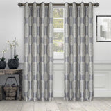 Cordon Jacquard Grommet Floral Medallion Curtain Panel Set