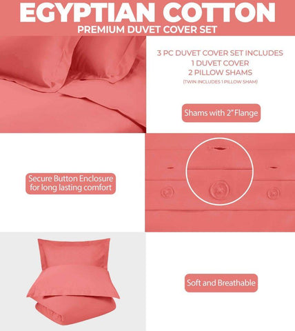 300 Thread Count Egyptian Cotton Solid Duvet Cover