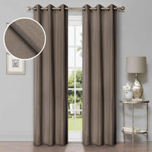 Linen Pattern Washable Room Darkening Blackout Curtain Set 52" - 8 Pieces