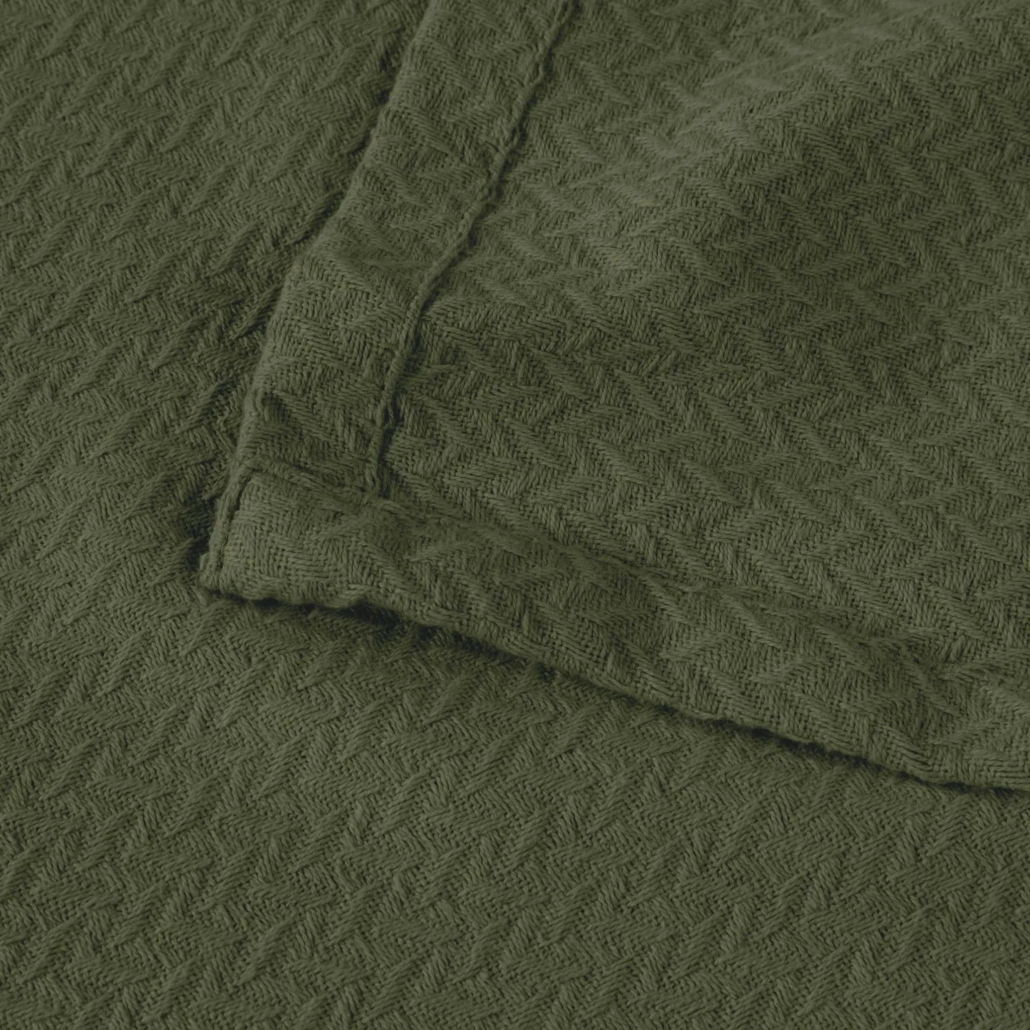 Nobel Cotton Textured Jacquard Chevron Lightweight Woven Blanket