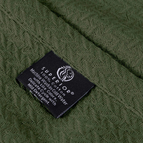 Nobel Cotton Textured Jacquard Chevron Lightweight Woven Blanket