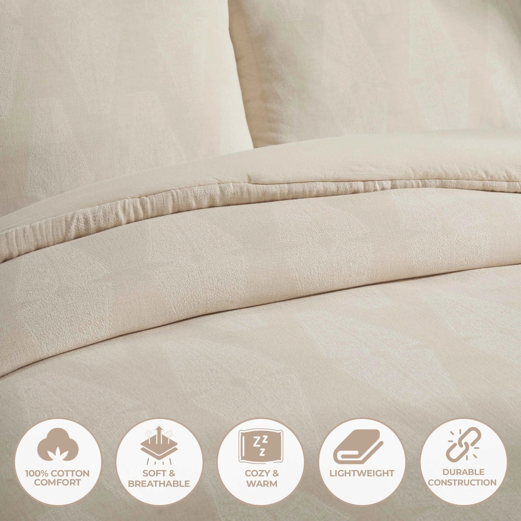Manali Cotton All Season Bedding Diamond Lattice Woven Comforter Set