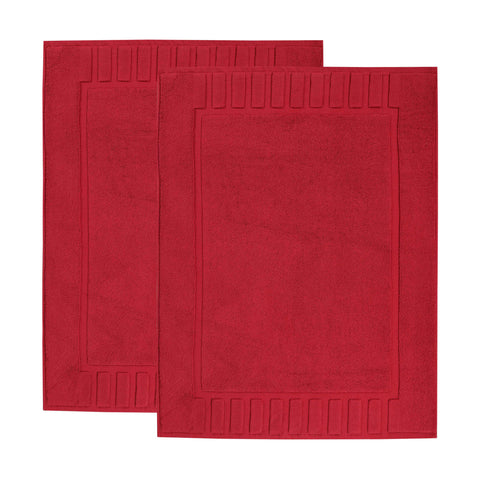 Leo Cotton Modern Absorbent Heavy Washable Bath Mat Set of 2