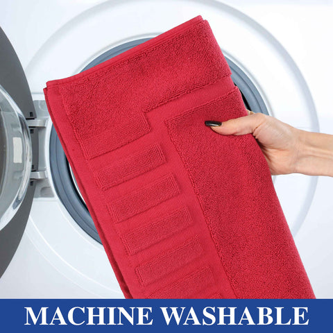Leo Cotton Modern Absorbent Heavy Washable Bath Mat Set of 2
