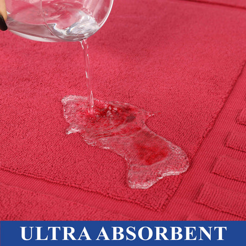 Leo Cotton Modern Absorbent Heavy Washable Bath Mat Set of 2