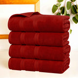 Zero Twist Cotton Medium Weight Bath Towel Set of 4