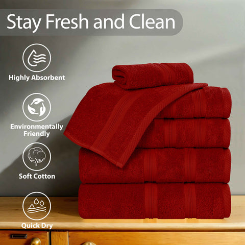 Zero Twist Cotton Medium Weight Bath Towel Set of 4