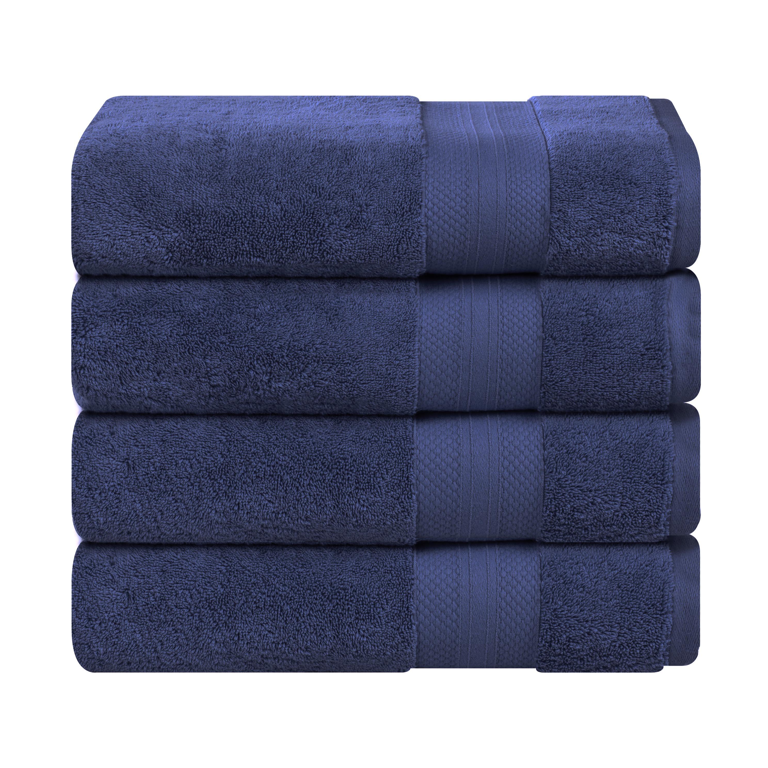 Aria Turkish Cotton Solid Heavyweight Plush Bath Towel Set of 4