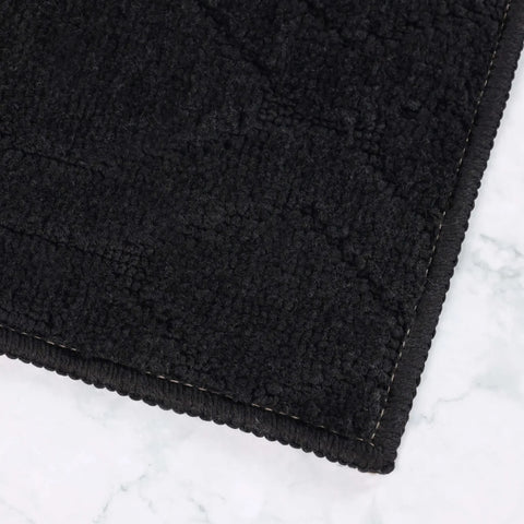 Brou Diamond Lattice Textured Washable Bath Rugs, Set of 2