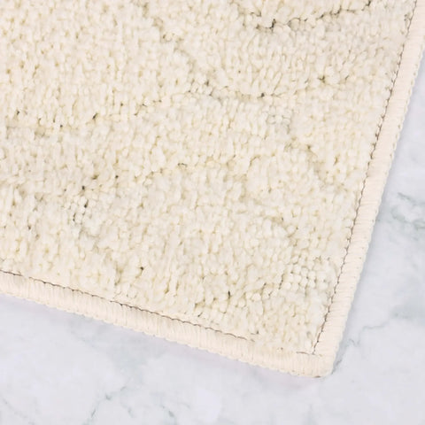 Brou Diamond Lattice Textured Washable Bath Rugs, Set of 2