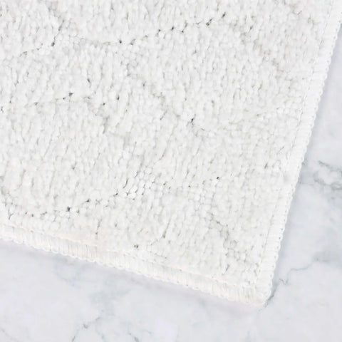 Brou Diamond Lattice Textured Washable Bath Rugs, Set of 2