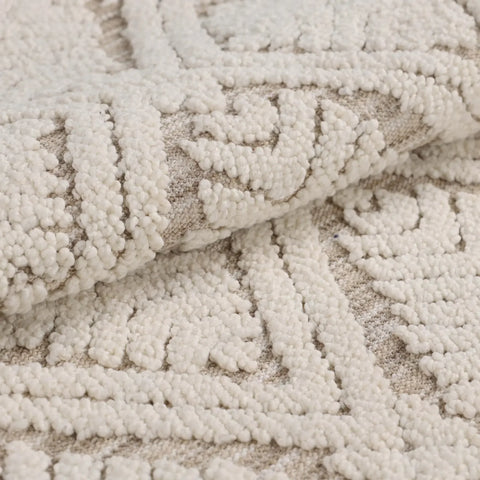 Ceton Diamond Trellis Textured Washable Bath Rugs, Set of 2