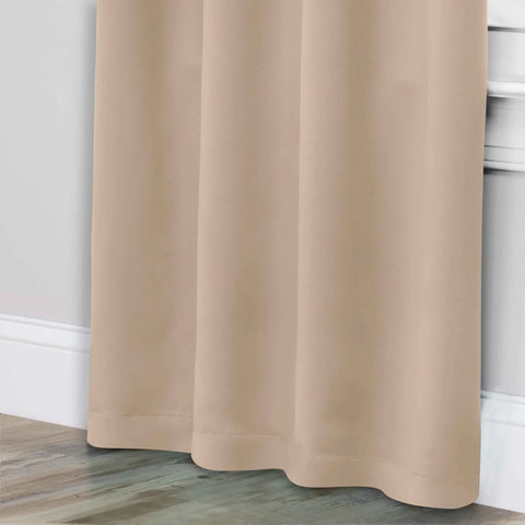 Solid Room Darkening Rod Pocket Blackout Curtain Panels, Set of 2