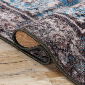 Ezra Vintage Medallion Non-Slip Washable Indoor Area Rug or Runner