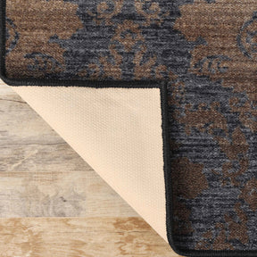 Geneva Medallion Scroll Non-Slip Washable Indoor Area Rug or Runner