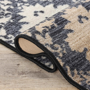 Geneva Medallion Scroll Non-Slip Washable Indoor Area Rug or Runner