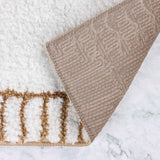 Inaya Modern Striped Tufted Shag Machine Washable Bath Rugs, Set of 2