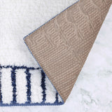 Inaya Modern Striped Tufted Shag Machine Washable Bath Rugs, Set of 2
