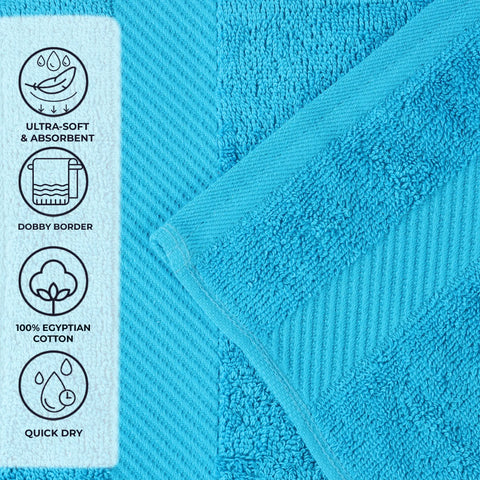 Egyptian Cotton Dobby Border Medium Weight 6 Piece Hand Towel Set