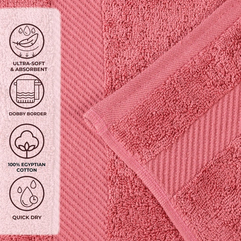 Egyptian Cotton Dobby Border Medium Weight 6 Piece Hand Towel Set