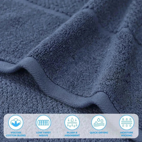 Mile Smart Twist Viscose Cotton Blend Face Towels Washcloths Set of 12