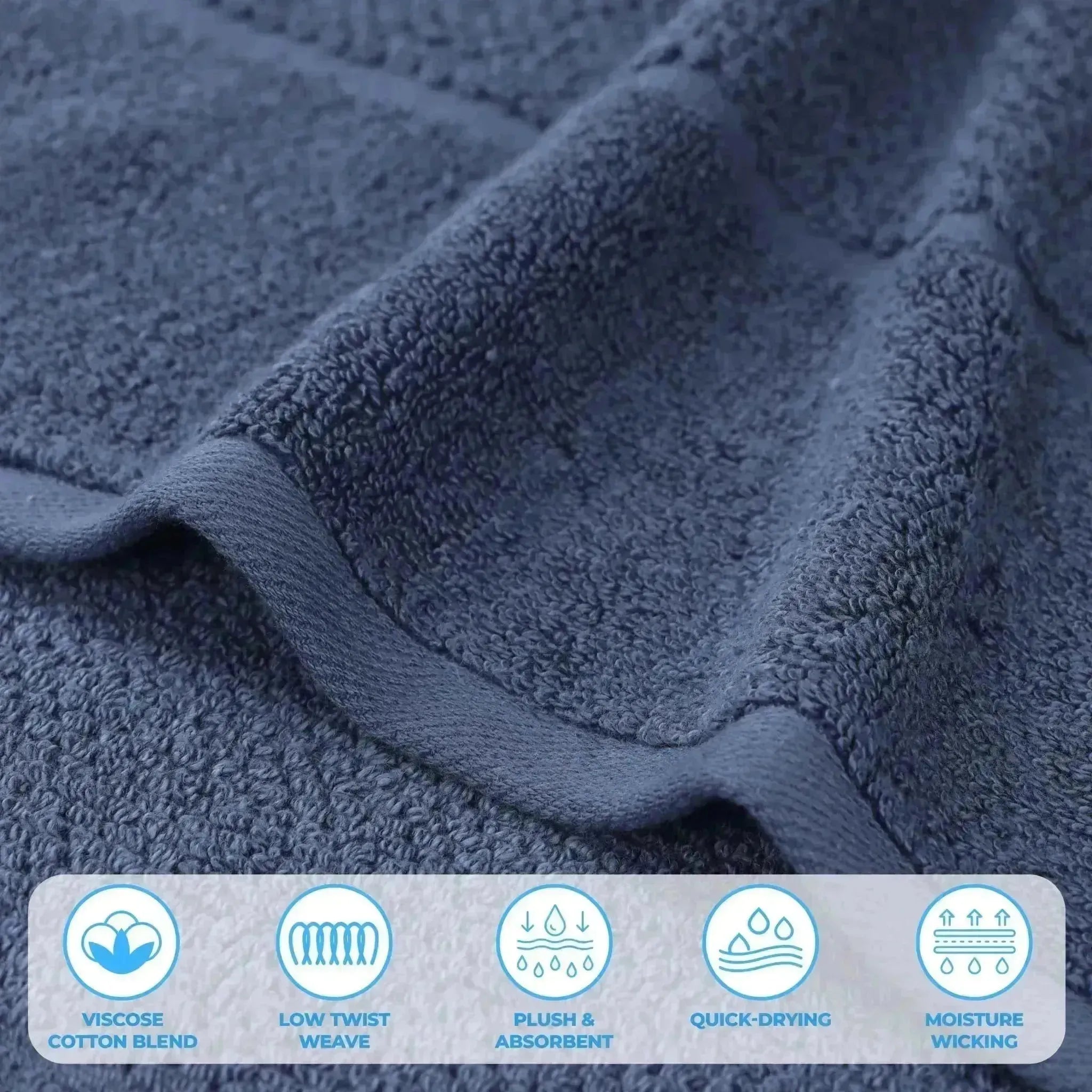 Viscose Cotton Blend Solid Bath Towel Set of 2