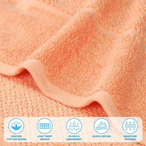 Mile Smart Twist Viscose Cotton Blend Face Towels Washcloths Set of 12