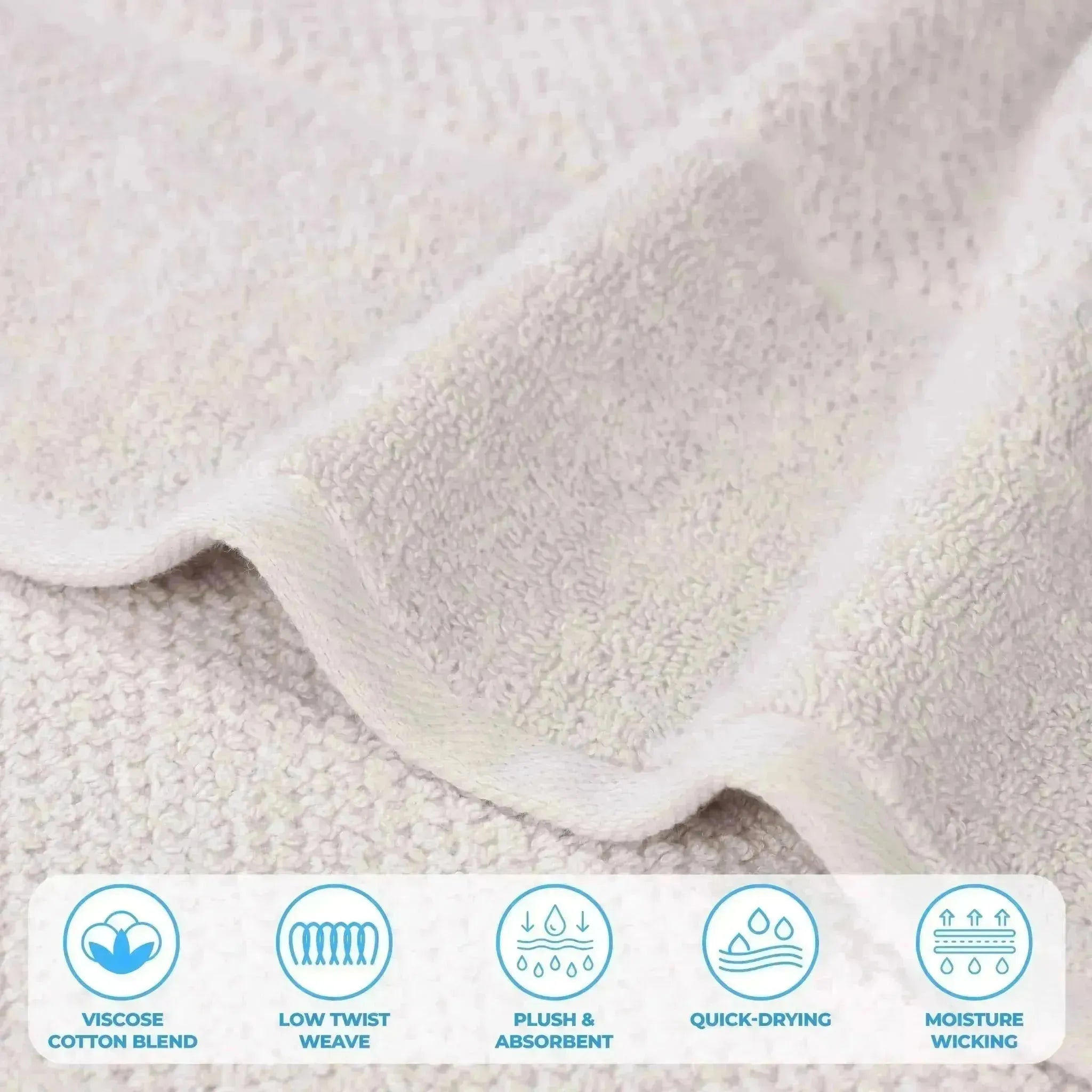Mile Smart Twist Viscose Cotton Blend Solid 9 Piece Towel Set