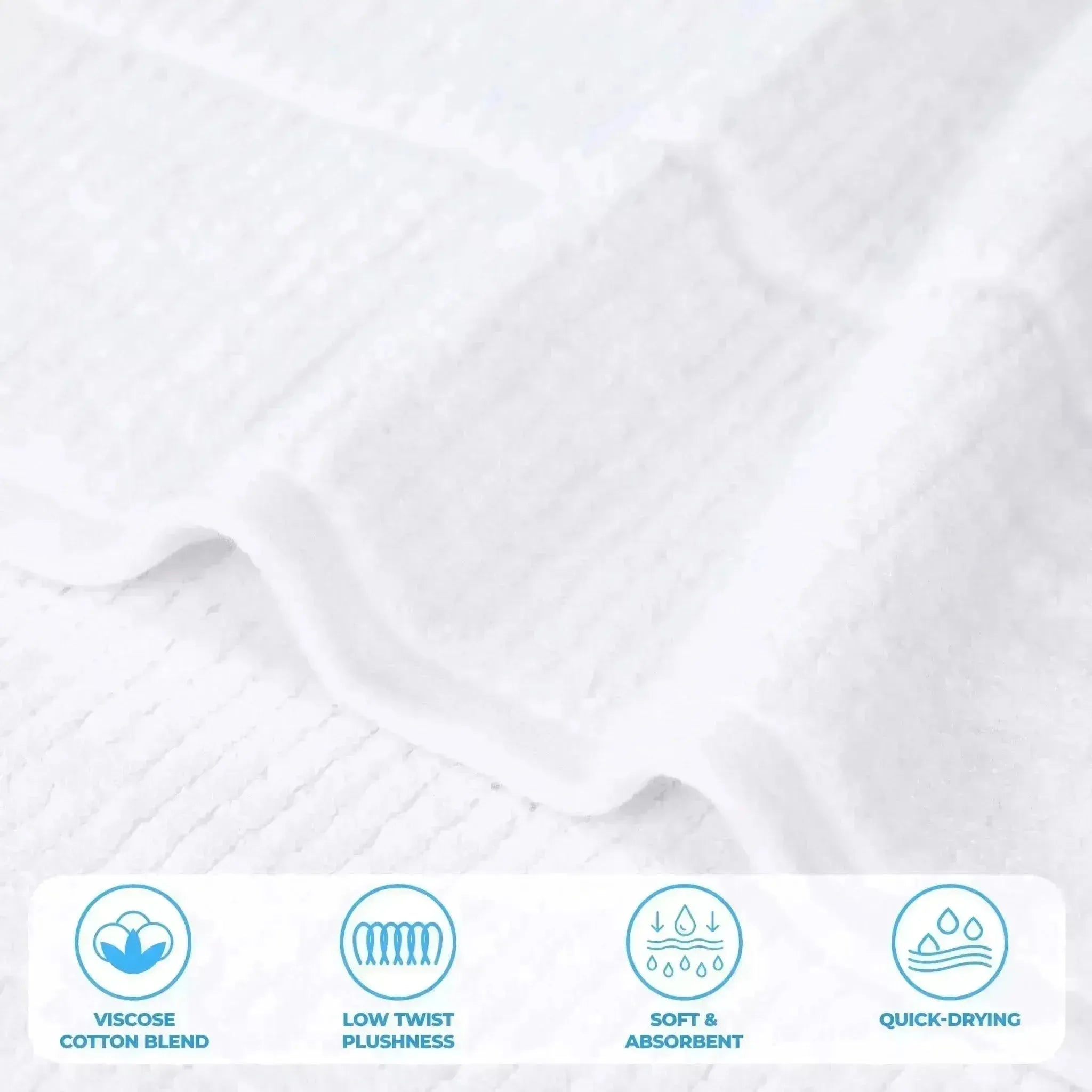 Viscose Cotton Blend Ribbed Bath Towel Set of 2