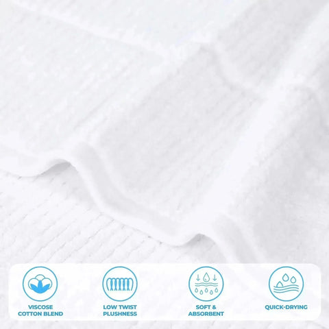 Milo Smart Twist Viscose Cotton Blend Ribbed Bath Sheets, Set of 2
