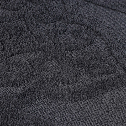 Myra Medallion Textured Machine Washable Bath Rugs, Set of 2