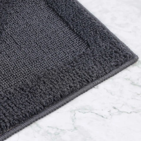 Myra Medallion Textured Machine Washable Bath Rugs, Set of 2