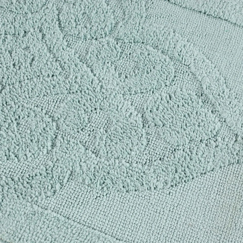 Myra Medallion Textured Machine Washable Bath Rugs, Set of 2