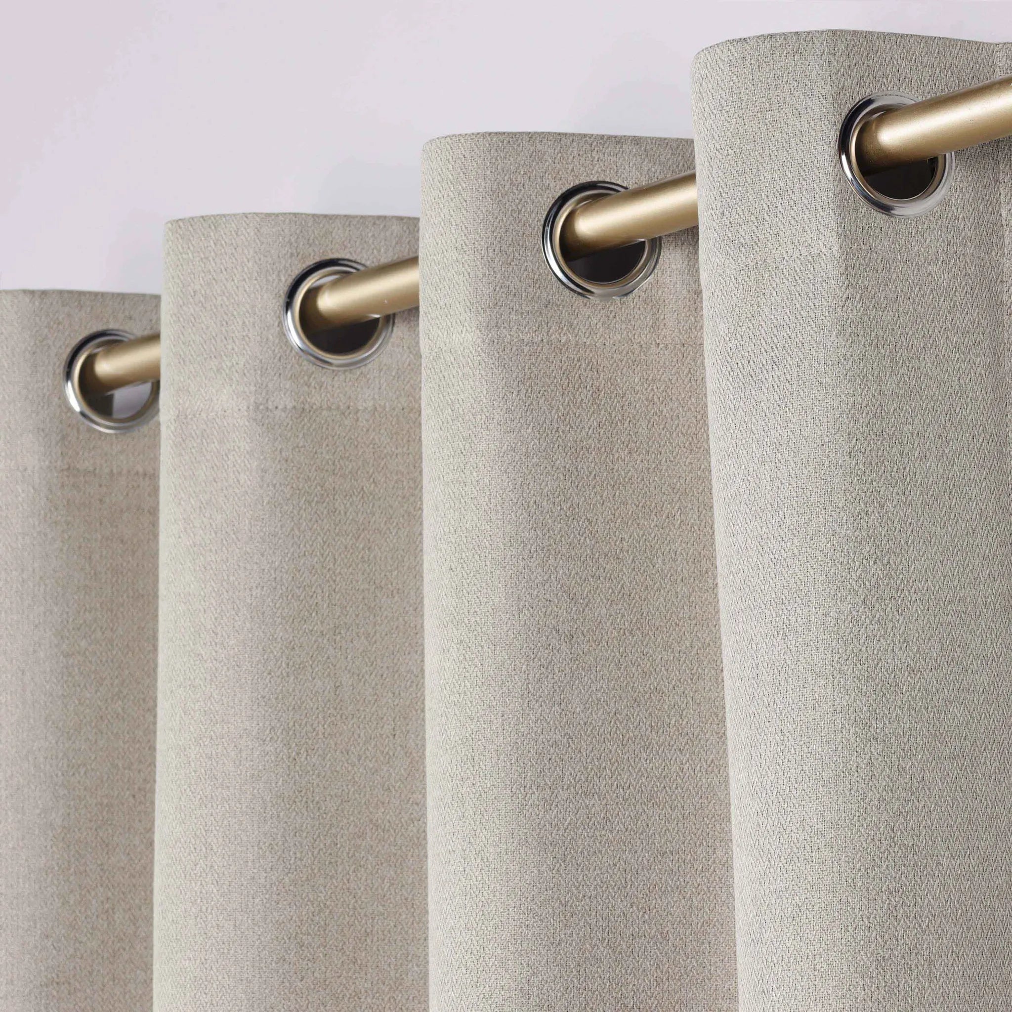 Nyan 100% Blackout Machine Washable Grommet Curtains, Set of 2 Panels