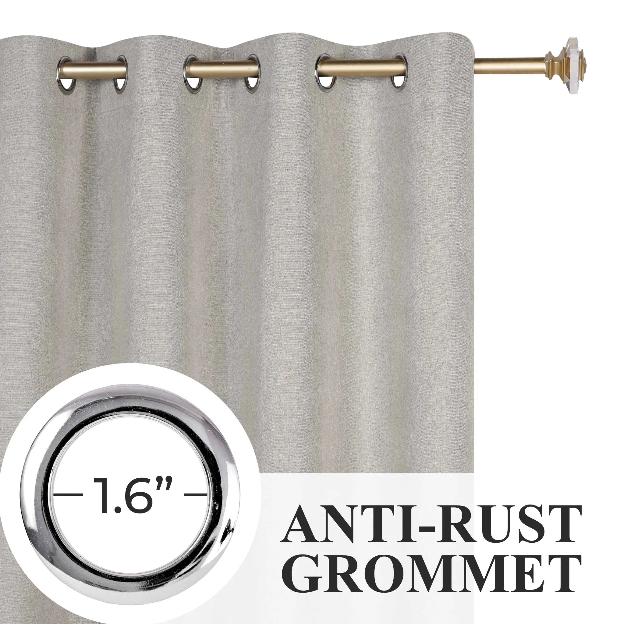 Neal 100% Blackout Machine Washable Grommet Curtains, Set of 2 Panels