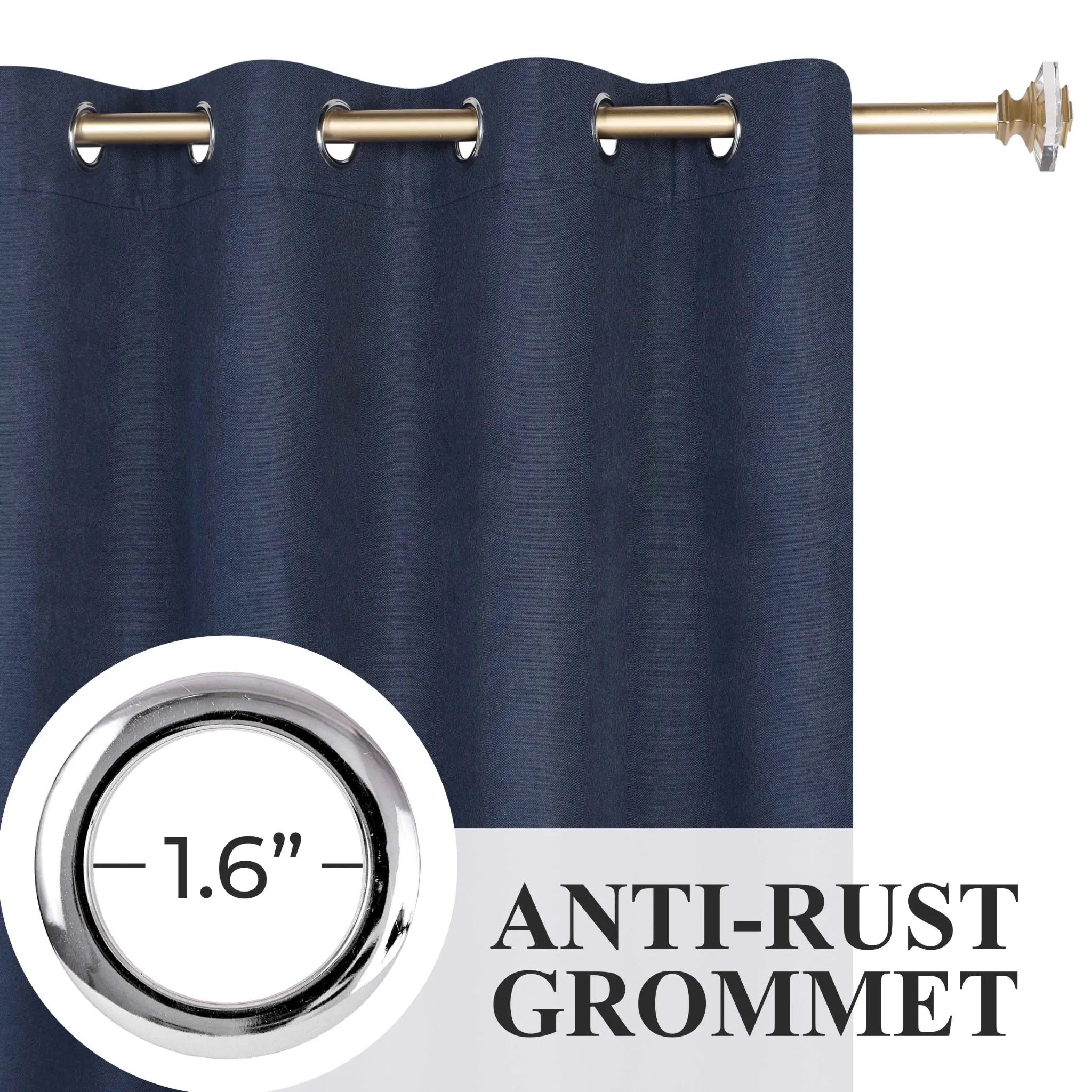 Neal 100% Blackout Machine Washable Grommet Curtains, Set of 2 Panels
