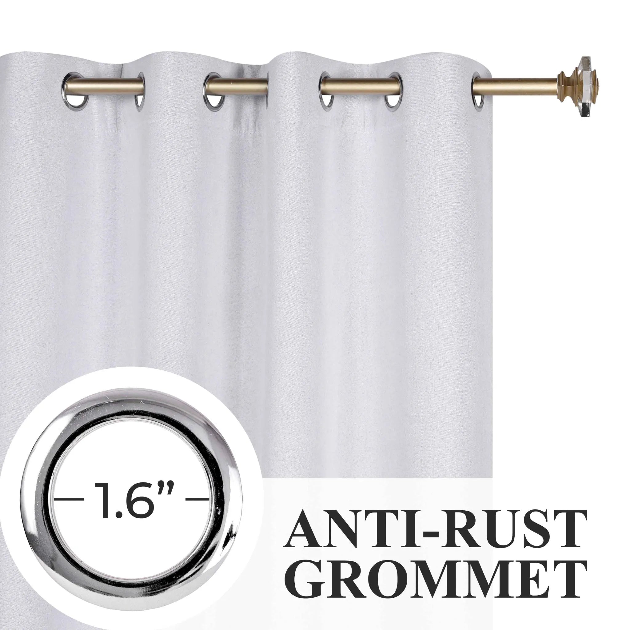 Neal 100% Blackout Machine Washable Grommet Curtains, Set of 2 Panels