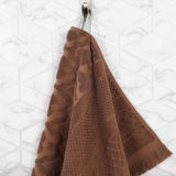 Rolla Cotton Geometric Jacquard Plush Face Towel Washcloth Set of 12