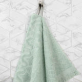 Rolla Cotton Geometric Jacquard Plush Soft Absorbent 9 Piece Towel Set