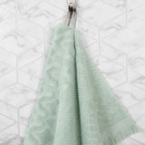 Rolla Cotton Geometric Jacquard Plush Absorbent Bath Sheet Set of 2