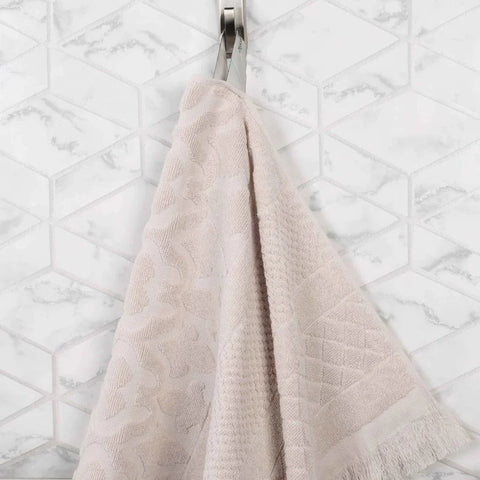 Rolla Cotton Geometric Jacquard Plush Absorbent Bath Sheet Set of 2