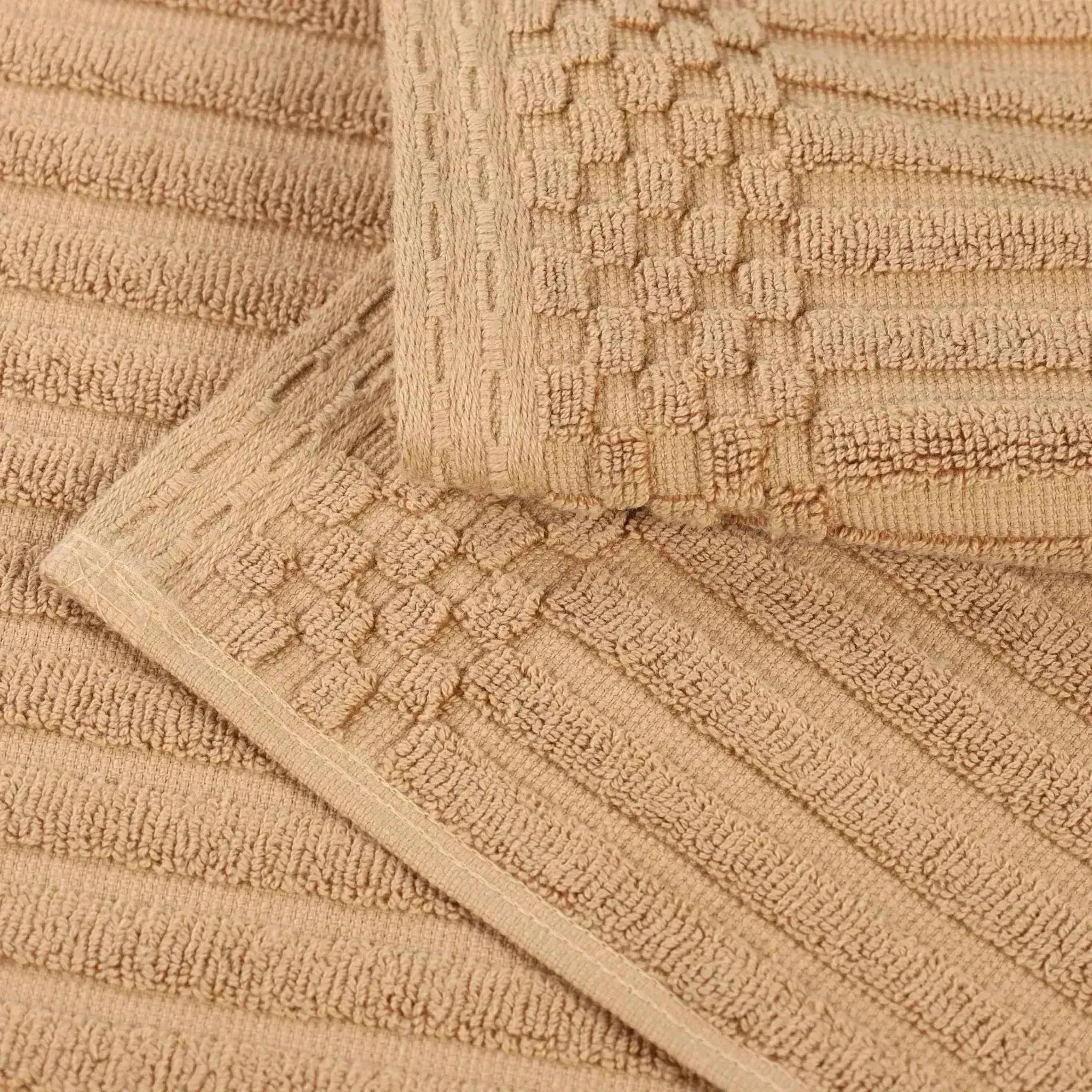 Cotton Rib Textured Ultra-Absorbent Bath Towel Set of 2