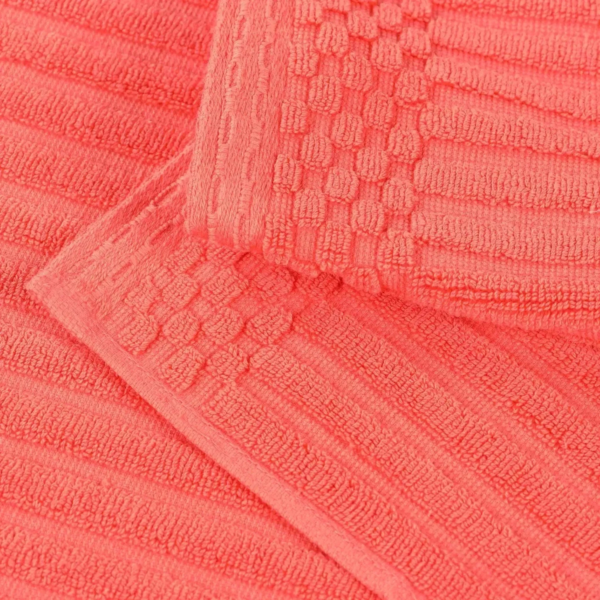 Cotton Rib Textured Ultra-Absorbent Bath Towel Set of 2