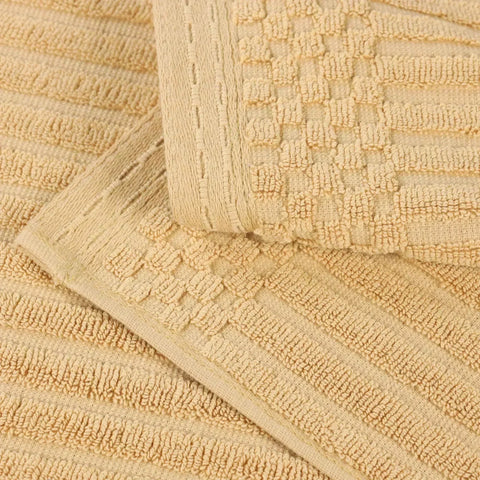 Soho Ribbed Cotton Absorbent 3 Piece Assorted Towel Set
