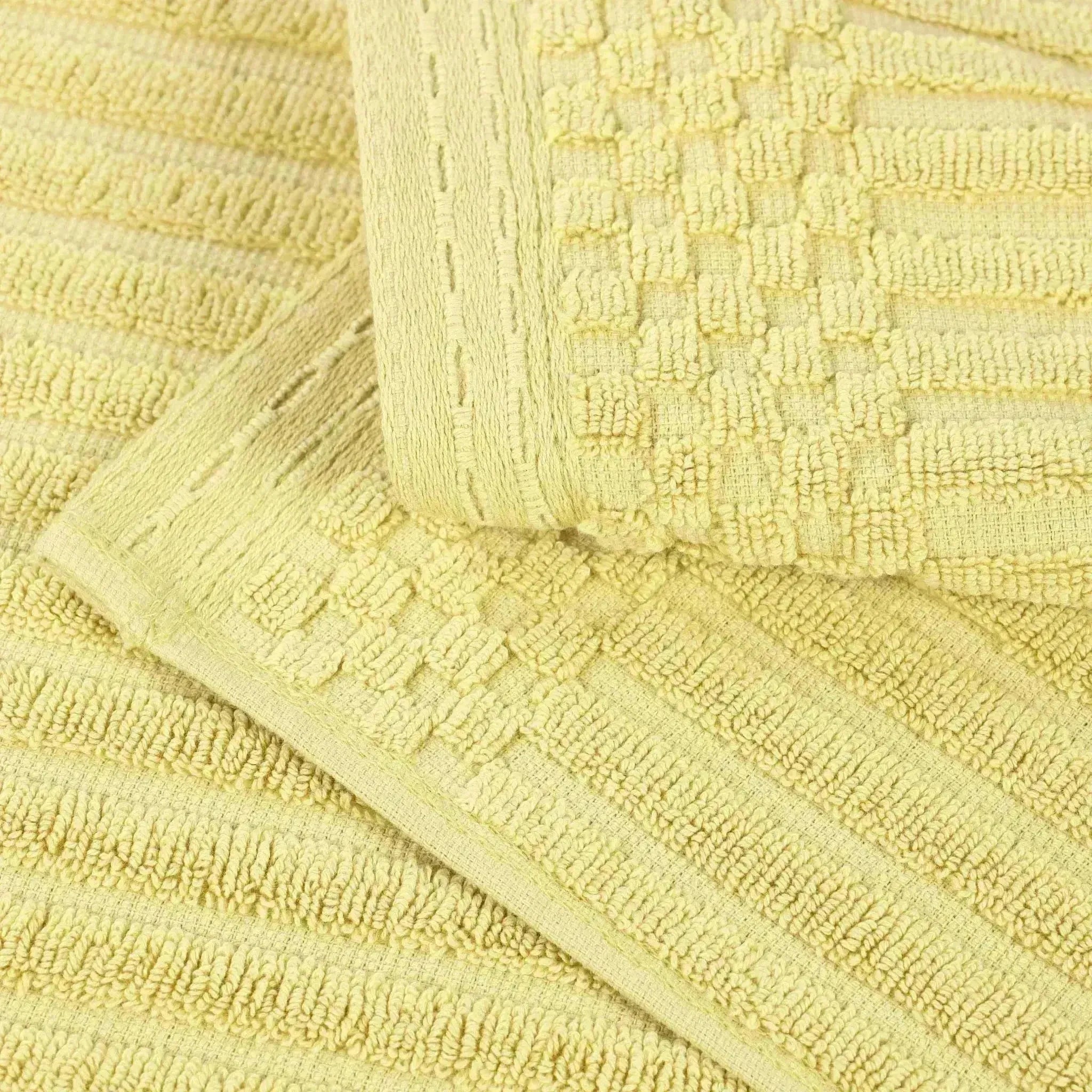 Cotton Rib Textured Ultra-Absorbent Bath Towel Set of 2